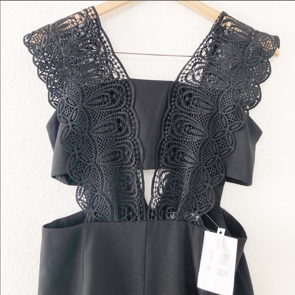 ASOS Black Lace Wide Leg Jumpsuit - Picture 5 of 8